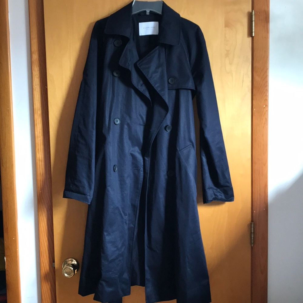 Everlane blue navy trench coat